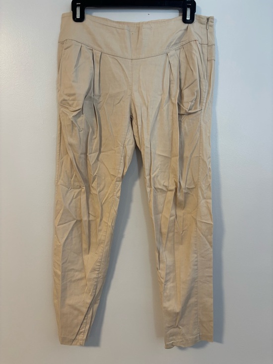 Made in Italy Pants - Made in Italy Cotton Cream Tan Khaki Exaggerated Puff Faux Harem Style Large